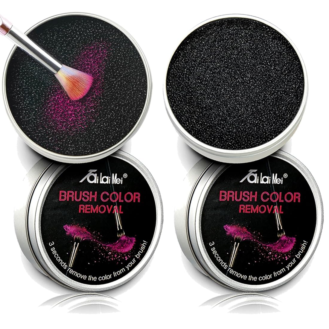 TailaiMei 2 Pack Color Removal Cleaner Sponge, Quickly & Easily Clean Makeup Brushes Powder Without Water or Chemical Solutions Eliminating Drying Time - Switch Eyeshadow Colored Immediately