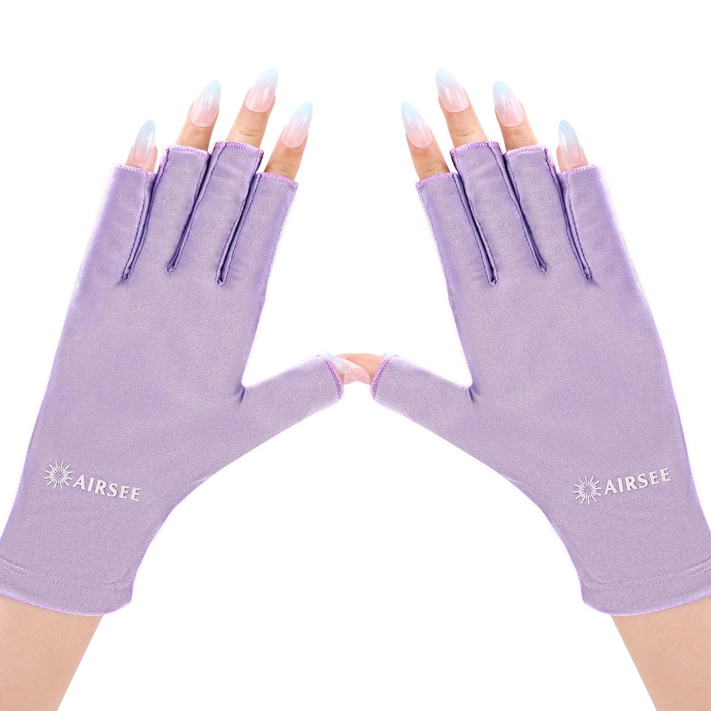 AIRSEE UV Gloves for Nail Lamp,Professional UPF50+ UV Protection Gloves for Manicures Nail Art,Fingerless Gloves That Shield Skin from The Sun and Nail Lamp