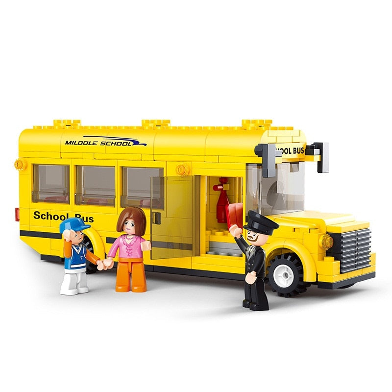 City Town Building Block City Great Vehicles Municipal Car Garbage Truck Light Repair Truck Road Sweeper Sprinkler Bricks Toy