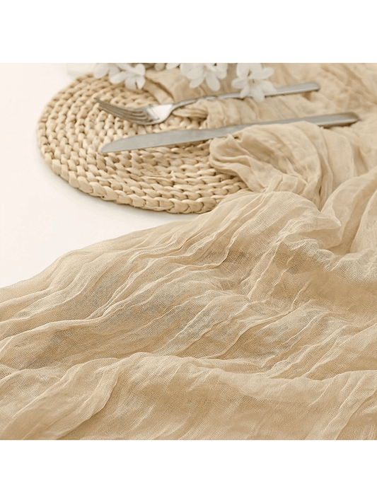3Pcs 10Ft Cheesecloth Table Runner 35x120 Inch Boho Gauze Table Runner Cheese Cloth Long Table Runner Romantic Table Runner For Wedding Bridal Shower Birthday Party Table Decor