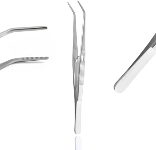 AAProTools College Cotton Dental Tweezer w/Curved Plier Tip & Lock Jewelry Repair Tweezers