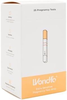 Wondfo Early Result Pregnancy Test Strips - Get Results 6 Days Sooner Than Missed Period-Sensitive and Accurate HCG Testing Kit at 10 MIU/ml Cut-Off -[25 Packs]