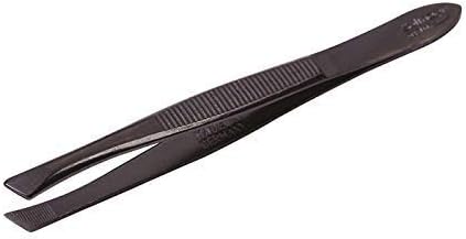Solingen Tweezers 514 Side for Eyebrow Shaping and Facial Hair Removal | Slanted Tip | Professional Stainless Steel | Best Shaped for Eyebrows Extensions Chin Cheek Face| Made in Germany (Black)