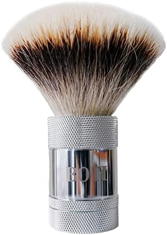 Boti Badger Bristle Shaving Brush, Silver Metal Height-Adjustable Handle with SHD Super-Dense 3-Band Badger Hair Knot Men's Cleaning Beard Tools,Metal Sculpting Pattern（26mm luxury knot）