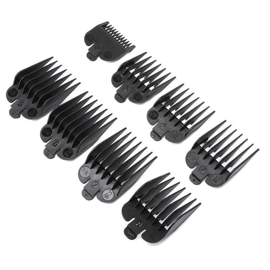 8 Pcs Professional Hair Clipper Combs Guides, Wahl Replacement Guards Set #3171-400 Ð 1/8Ó to 1Ó Fits Most Size Wahl Clippers/Trimmers, Black 1