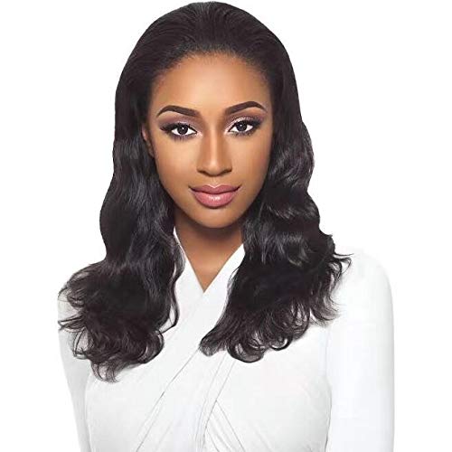 Urbeauty Half Wigs for Black Women Body Wave Wig Human Hair 12inch 3/4 Wig with Headband Clip in Wigs No Glue No Sewing