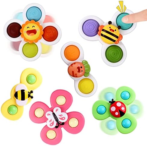 Suction Cup Spinner Toy for Baby - Suction Cup Fidget Spinner Toys Bath Toys Window Spinning Top Baby Toys 12-18 Months Christmas Birthday Gifts for 1 2 3 Boys Girls Sensory Toys for Toddlers 1-3
