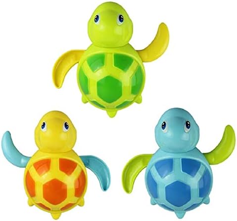 3pcs Bath Swimming Turtle Toy for Baby Toddler, Wind Up Chain Bathing Water Toy, Swimming Bathtub Pool Cute Swimming Turtle Toys for Boys Girls.