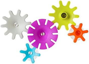 Boon Cogs Baby Bath Toys - Spinning Gear Themed Sensory Baby Toys for Bathtub - Suction Toys for Bathtub Walls - Multicolored - 5 Count - Ages 12 Months and Up