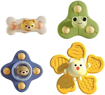 4PCS Suction Cup Spinner Toys for 1 2 Year Old Boys Girls Spinning Toys 12-18 Months Sensory Toys for Toddlers 1-3 First Birthday Baby Gifts for Girls and Boys Suction Cup Spinner Toys