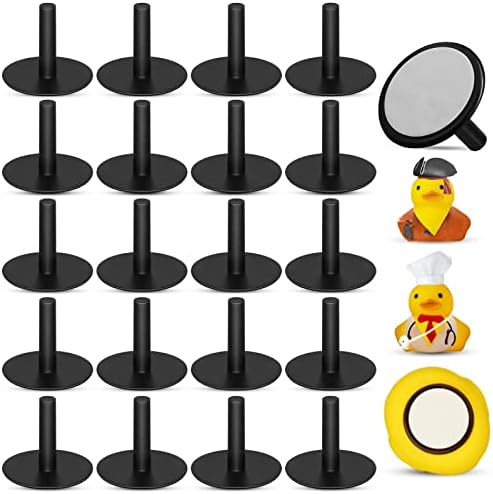 20Pcs Plastic Duck Holder Car, Rubber Duck Plug Ducks Display Fixed Mount Duck Holder, Self-Adhesive Duck Holder for Car, Gift for Car Lover, Black(Rubber Ducks Not Included)