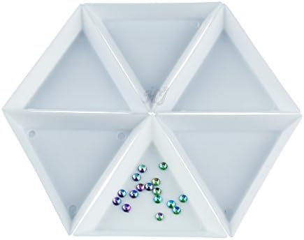 6pcs White Triangle Bead Sorting Trays,Magical Tray for Rhinestones for Flipping Flatback Rhinestones, HJ-NA113