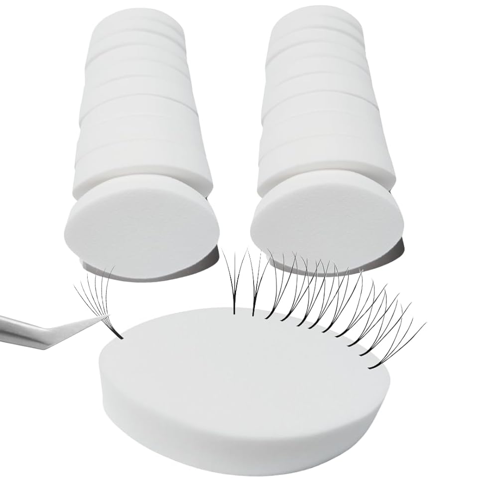20 PCS Lash Sponges for Practice, Eye Shaped Practice Sponge, Lash Map Sponge, Eyelash Extension Beginners Supplies Kit, Cosmetic Makeup Sponge, Disposable, Eyelash tools(LEES A.M.)
