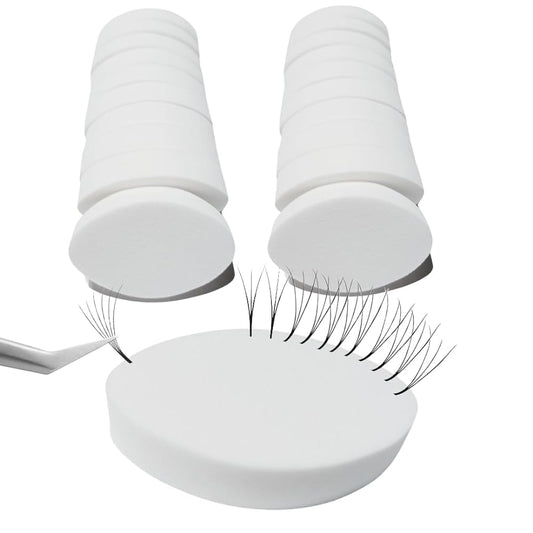 20 PCS Lash Sponges for Practice, Eye Shaped Practice Sponge, Lash Map Sponge, Eyelash Extension Beginners Supplies Kit, Cosmetic Makeup Sponge, Disposable, Eyelash tools(LEES A.M.)