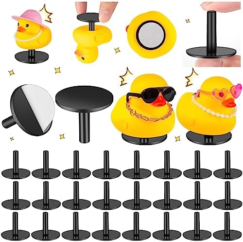 20 Pcs Duck Plugs, Black Plastic Duck Plug Holder for Car Dash, Duck Holder Mount for Car Lover (Excluding Rubber Duck