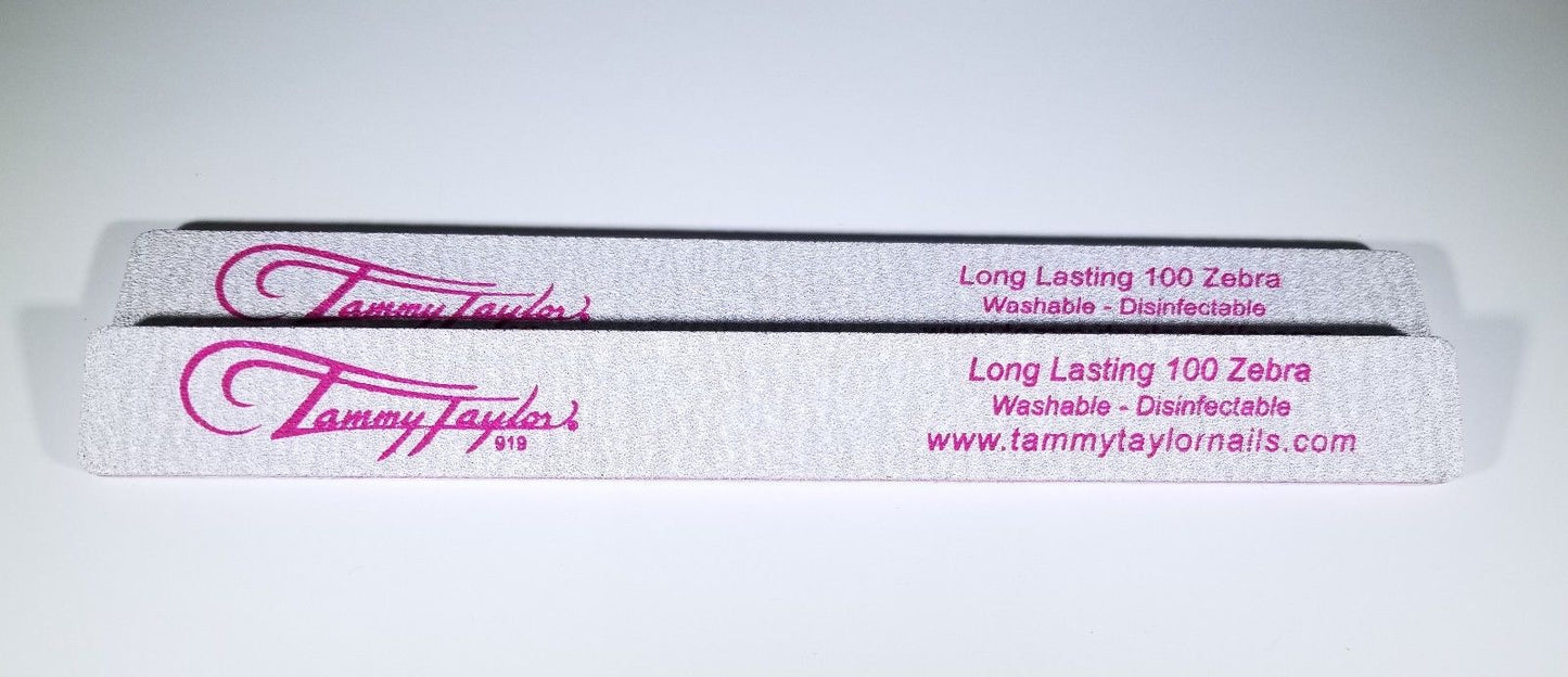2ct Tammy Taylor - Long lasting Nail File 100 grit - (Washable - Disinfectable)