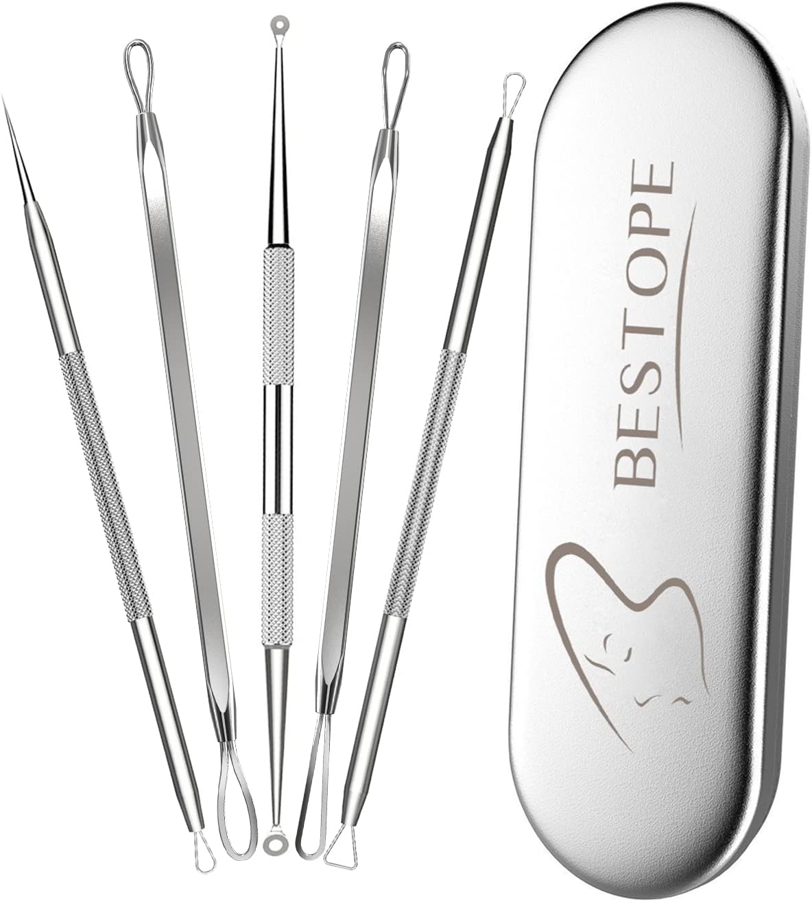 TAYTHI Blackhead Remover Tool, Pimple Popper Tool Kit, Blackhead Extractor Tool for Face, Extractor Tool for Comedone Zit Acne Whitehead Blemish, Stainless Steel Extraction Tools