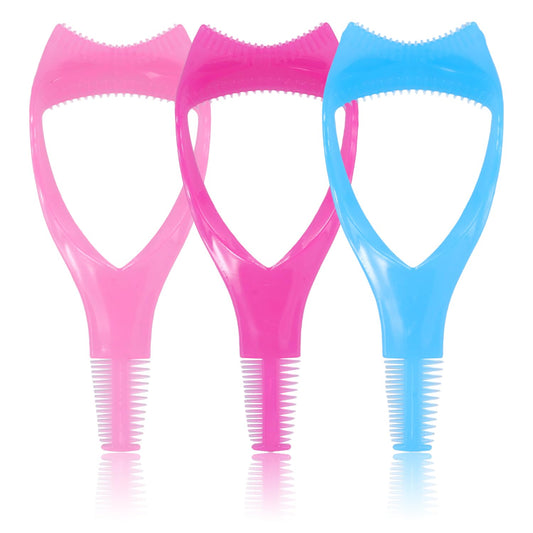 6pcs 3 in 1 Eyelash Tool, Mascara Shield Guard Applicator Multifunctional Makeup Cosmetic Eyelash Guide Tools Mascara Shield for Lash Comb Upper and Lower Eyelash(3 Colors)