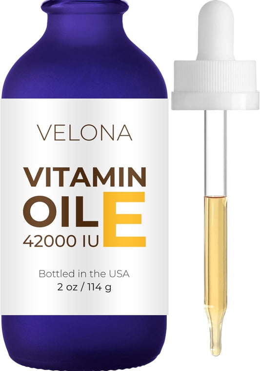 Vitamin E Oil - 2 oz | 42,000 IU | 100% Pure & Natural | for Face, Hair, Body, Skin Care, Stretch Marks, Nails, Cuticles, Scars | Food & Cosmetic Grade | Moisturizing Hexane FreeÉ