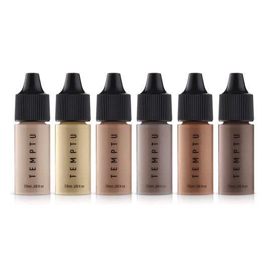 TEMPTU Perfect Canvas Airbrush Eyeshadow Starter Set: Long-lasting, Quick-Setting Airbrush Eyeshadows | Neutral, Earth-Toned Palette | Includes 6 Shades