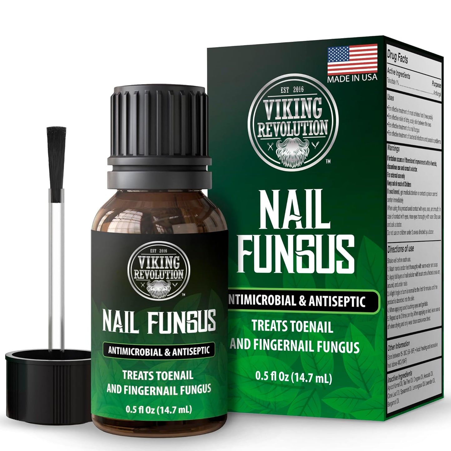 Viking Revolution Toenail Fungus Treatment Extra Strength with 1% Tolnaftate OTC - Nail Fungus Treatment for Toenail Tea Tree Oil Fungus Nail Treatment - Athletes Foot Toe Fungus TreatmentÊOreganoÊOil