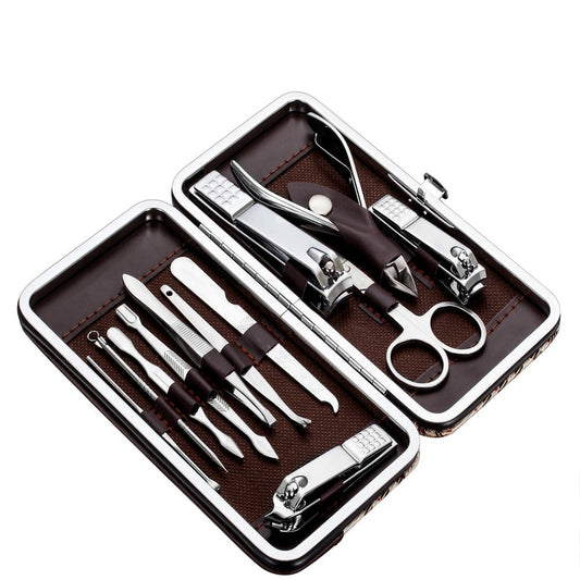 Tseoa Manicure, Pedicure Kit, Nail Clippers, Professional Grooming Kit, Nail Tools with Luxurious Travel Case, Set of 12 É (nail clippers 12pcs)