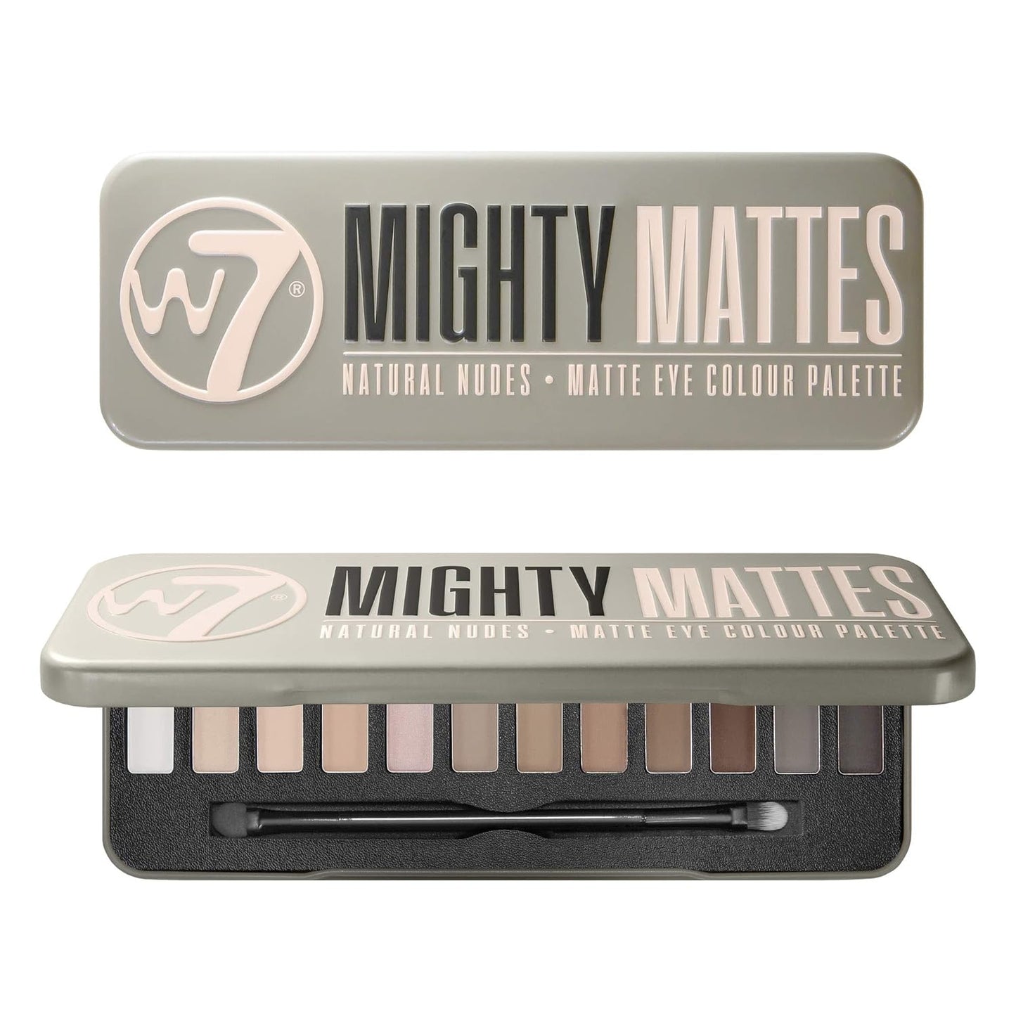 W7 Mighty Mattes Eyeshadow - 12 Matte Nude Colours Ð Flawless & Natural Long-Lasting Makeup Palette