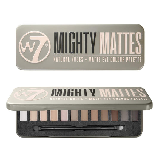 W7 Mighty Mattes Eyeshadow - 12 Matte Nude Colours Ð Flawless & Natural Long-Lasting Makeup Palette