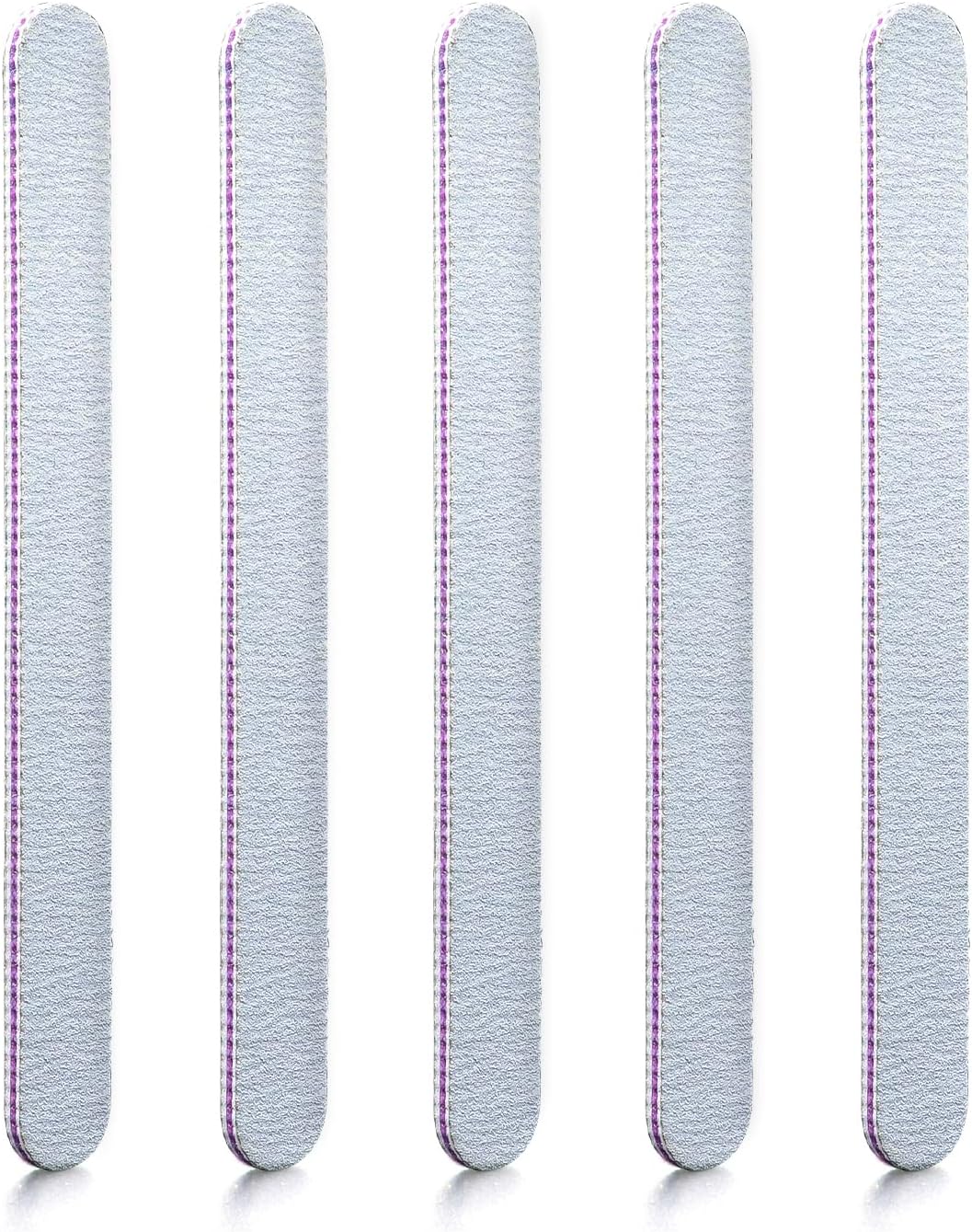 5 PCS Nail File, Nail Files and Buffers, Emery Boards for Nails, 100/180 Grit Professional Nail File Tools, Ideal for Polishing Surface Imperfections, Grooming The Natural Nail Shape (Gray)