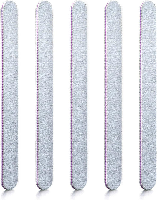 5 PCS Nail File, Nail Files and Buffers, Emery Boards for Nails, 100/180 Grit Professional Nail File Tools, Ideal for Polishing Surface Imperfections, Grooming The Natural Nail Shape (Gray)