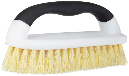Amazon Basics Soft Grip Scrub Brush, Black, White