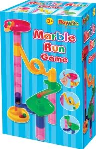 Brightly Coloured Children's Marble Run Game with 14 Marbles