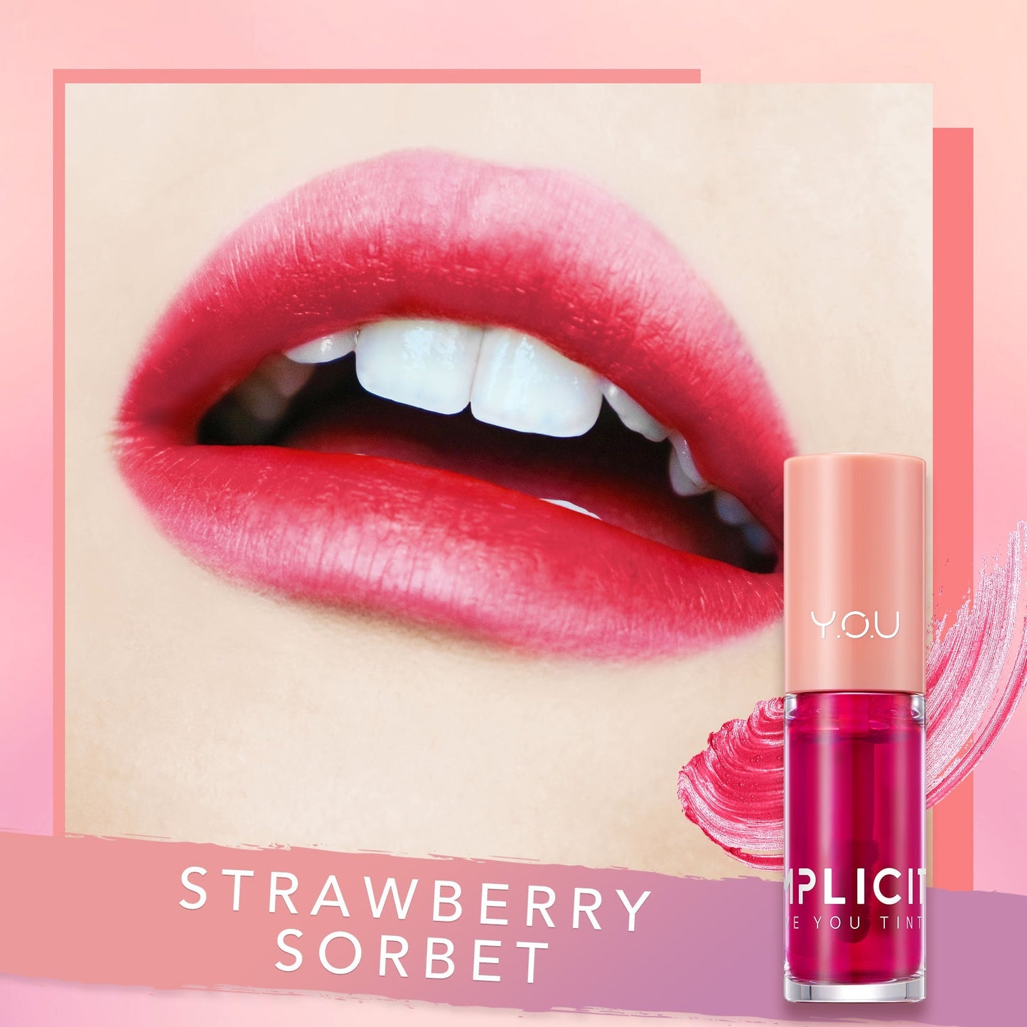 Y.O.U , The Simplicity Love You Tint 03 Strawberry Sorbet , 6 G