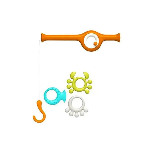 Boon Cast Fishing Pole Bath Toy Multicolor Orange