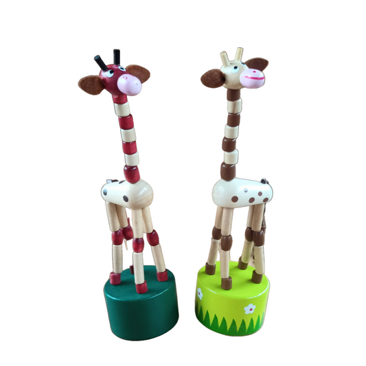 Wooden Jiggling Giraffe Press-up Toy
