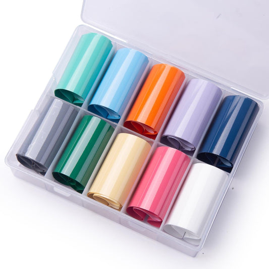 10pc Cream Colored Nail Art Foil Sheets Set